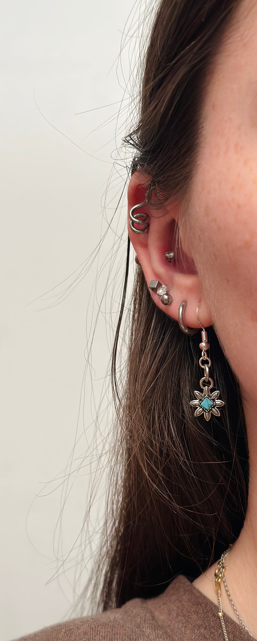 Turquoise Flower Earrings