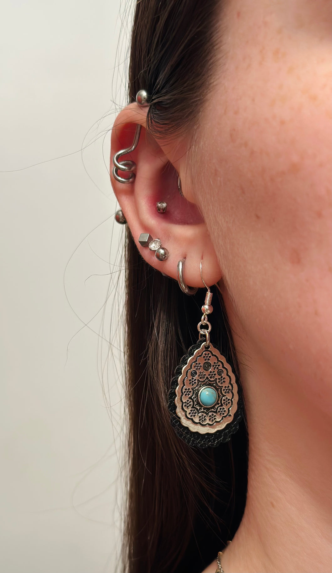 Turquoise & Black Earrings